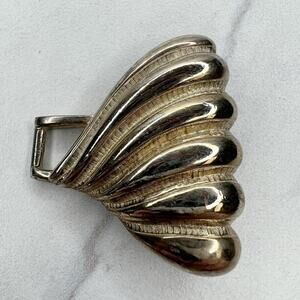 Vintage Flourish Silver Tone Belt Buckle Piece